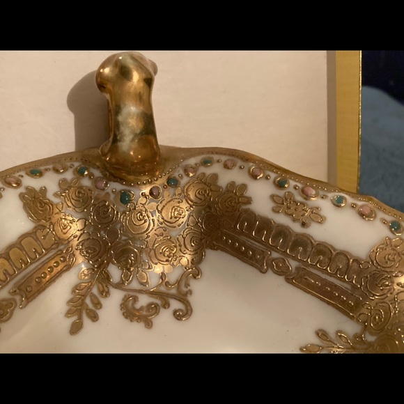 Antique Noritake Nippon Hand Painted Handled Nappy Bowl Early 1900s - Picture 5 of 16